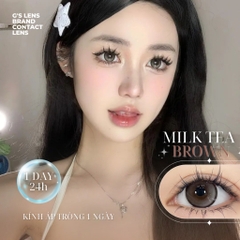 Kính áp tròng 1 ngày MILK TEA BROWN màu nâu sáng tây giãn tròng vừa GTRENDY