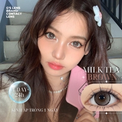 Kính áp tròng 1 ngày MILK TEA BROWN màu nâu sáng tây giãn tròng vừa GTRENDY