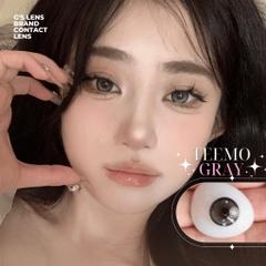 Kính áp tròng 6 tháng TEEMO GRAY màu xám đen tự nhiên giãn tròng nhỏ - BABIEE