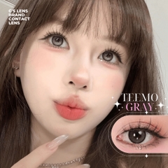 Kính áp tròng 6 tháng TEEMO GRAY màu xám đen tự nhiên giãn tròng nhỏ - BABIEE