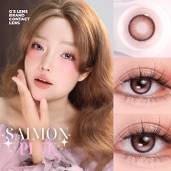 Kính áp tròng 6 tháng SAIMON PINK màu hồng nâu sáng tây giãn tròng nhỏ - Louci