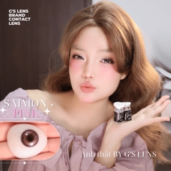 Kính áp tròng 6 tháng SAIMON PINK màu hồng nâu sáng tây giãn tròng nhỏ - Louci