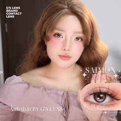 Kính áp tròng 6 tháng SAIMON PINK màu hồng nâu sáng tây giãn tròng nhỏ - Louci