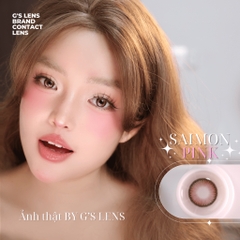 Kính áp tròng 6 tháng SAIMON PINK màu hồng nâu sáng tây giãn tròng nhỏ - Louci