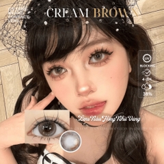 Kính áp tròng 6 tháng CREAM BROWN màu xám nâu sáng tây giãn tròng nhỏ GTRENDY - MC38