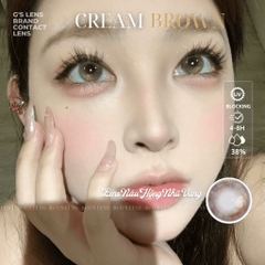 Kính áp tròng 6 tháng CREAM BROWN màu xám nâu sáng tây giãn tròng nhỏ GTRENDY - MC38