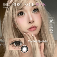 Kính áp tròng 6 tháng ROSE NOIR PINK màu hồng đen sáng tây giãn tròng nhỏ GTRENDY - MCK1
