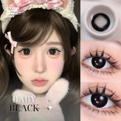 Kính áp tròng 6 tháng BABY BLACK màu đen tự nhiên giãn tròng to GTRENDY - MC38