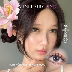 Kính áp tròng 6 tháng MINI FAIRY PINK màu hồng nâu sáng tây giãn tròng nhỏ GTRENDY - Realcon Color 38