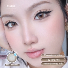 Kính áp tròng 6 tháng CLOUD KISS BROWN màu nâu sáng tây giãn tròng nhỏ GTRENDY - MCK1