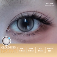 Kính áp tròng 6 tháng CLOUD KISS BROWN màu nâu sáng tây giãn tròng nhỏ GTRENDY - MCK1