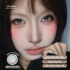 Kính áp tròng 6 tháng CLOUD KISS BROWN màu nâu sáng tây giãn tròng nhỏ GTRENDY - MCK1