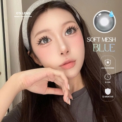 Kính áp tròng 6 tháng SOFT MESH BLUE màu xanh xám sáng tây giãn tròng nhỏ GTRENDY - MCK1