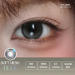 Kính áp tròng 6 tháng SOFT MESH BLUE màu xanh xám sáng tây giãn tròng nhỏ GTRENDY - MCK1