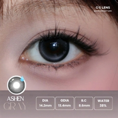 Kính áp tròng 6 tháng ASHEN GRAY màu xám đen tự nhiên giãn tròng nhỏ GTRENDY - MCK1
