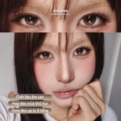 Kính áp tròng 6 tháng JUST EYES BROWN màu nâu sáng tây giãn tròng nhỏ GTRENDY - MCK1