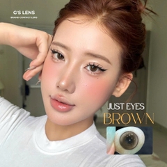 Kính áp tròng 6 tháng JUST EYES BROWN màu nâu sáng tây giãn tròng nhỏ GTRENDY - MCK1
