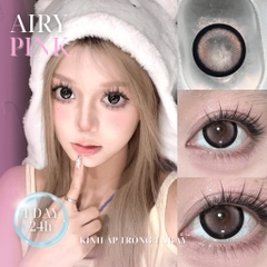 Kính áp tròng 1 ngày AIRY PINK màu hồng tự nhiên giãn tròng to GTRENDY
