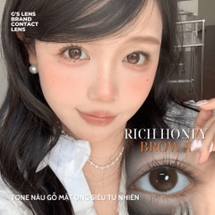 Kính áp tròng 1 ngày RICH HONEY BROWN màu nâu tự nhiên giãn tròng nhỏ GTRENDY