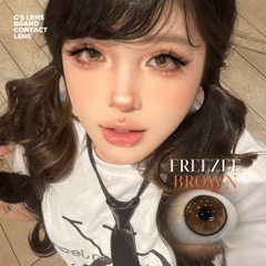 Kính áp tròng 1 ngày FREEZEE BROWN màu nâu sáng tây giãn tròng to GTRENDY - Realcon Color 50