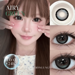 Kính áp tròng 1 ngày AIRY GREEN màu xanh lá tự nhiên giãn tròng to GTRENDY