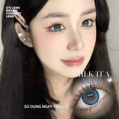 Kính áp tròng 1 ngày MILK TEA BLUE màu xanh dương sáng tây giãn tròng vừa GTRENDY