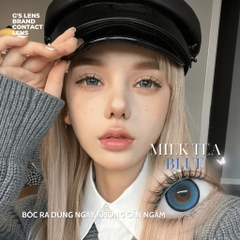 Kính áp tròng 1 ngày MILK TEA BLUE màu xanh dương sáng tây giãn tròng vừa GTRENDY