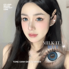 Kính áp tròng 1 ngày MILK TEA BLUE màu xanh dương sáng tây giãn tròng vừa GTRENDY