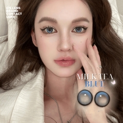 Kính áp tròng 1 ngày MILK TEA BLUE màu xanh dương sáng tây giãn tròng vừa GTRENDY