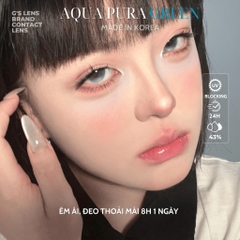 Kính áp tròng 6 tháng AQUA PURA GREEN màu xanh lá sáng tây giãn tròng nhỏ
