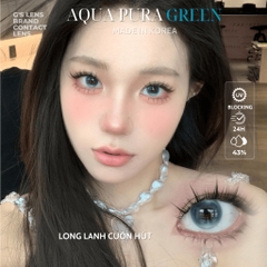 Kính áp tròng 6 tháng AQUA PURA GREEN màu xanh lá sáng tây giãn tròng nhỏ