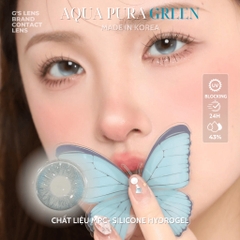 Kính áp tròng 6 tháng AQUA PURA GREEN màu xanh lá sáng tây giãn tròng nhỏ