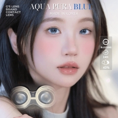 Kính áp tròng 6 tháng AQUA PURA BLUE màu xanh dương sáng tây giãn tròng nhỏ