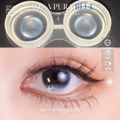 Kính áp tròng 6 tháng AQUA PURA BLUE màu xanh dương sáng tây giãn tròng nhỏ