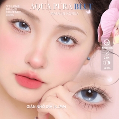 Kính áp tròng 6 tháng AQUA PURA BLUE màu xanh dương sáng tây giãn tròng nhỏ