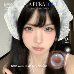 Kính áp tròng 6 tháng AQUA PURA BLUE màu xanh dương sáng tây giãn tròng nhỏ