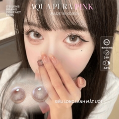 Kính áp tròng 6 tháng AQUA PURA PINK màu hồng sáng tây giãn tròng nhỏ