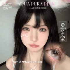 Kính áp tròng 6 tháng AQUA PURA PINK màu hồng sáng tây giãn tròng nhỏ