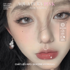 Kính áp tròng 6 tháng AQUA PURA PINK màu hồng sáng tây giãn tròng nhỏ
