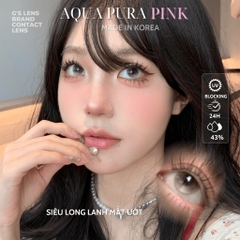 Kính áp tròng 6 tháng AQUA PURA PINK màu hồng sáng tây giãn tròng nhỏ