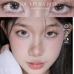 Kính áp tròng 6 tháng AQUA PURA PINK màu hồng sáng tây giãn tròng nhỏ