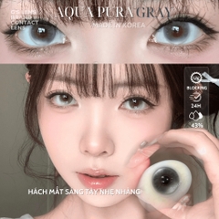 Kính áp tròng 6 tháng AQUA PURA GRAY màu xám sáng tây giãn tròng nhỏ