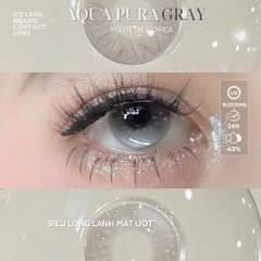 Kính áp tròng 6 tháng AQUA PURA GRAY màu xám sáng tây giãn tròng nhỏ