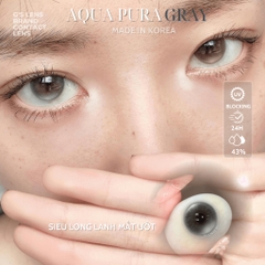 Kính áp tròng 6 tháng AQUA PURA GRAY màu xám sáng tây giãn tròng nhỏ