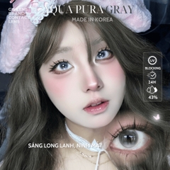 Kính áp tròng 6 tháng AQUA PURA GRAY màu xám sáng tây giãn tròng nhỏ