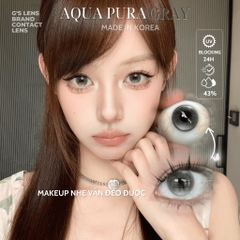 Kính áp tròng 6 tháng AQUA PURA GRAY màu xám sáng tây giãn tròng nhỏ