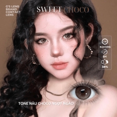 Kính áp tròng 6 tháng SWEET CHOCO màu choco tự nhiên giãn tròng nhỏ GTRENDY - MC38