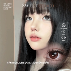 Kính áp tròng 6 tháng SWEET CHOCO màu choco tự nhiên giãn tròng nhỏ GTRENDY - MC38