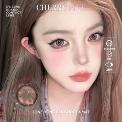 Kính áp tròng 6 tháng CHERRY PINK màu hồng sáng tây giãn tròng nhỏ GTRENDY - MC38