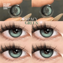 Kính áp tròng 1 ngày SPACY GREEN màu xanh lá sáng tây giãn tròng vừa GTRENDY